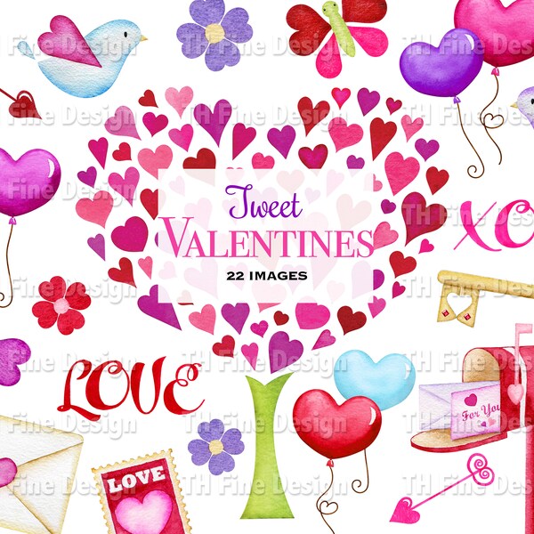 love letter paper design pdf Valentine Clip Art Valentine's Clipart Valentines Heart Tree Balloons Love Birds Cute Fun Flowers Instant Download Printable Artwork DIY JPG