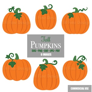 Clipart citrouille citrouilles mignons automne automne Thanksgiving Halloween impression puis découper des fichiers Cricut image imprimable téléchargeable d'artisanat