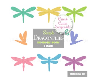 SVG Dragonfly Clip Art Dragonflies Clipart Download Cricut Cutter Cut Files Simple Silhouette Spring Insects Bugs Downloadable Artwork DIY