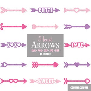 SVG Valentinstag Pfeile Valentinstag Herz Pfeil Valentinstag Clip Art Clipart Cricut Schneiden Cut Datei Silhouette Download Vektor Einzigartig Spaß Niedlich