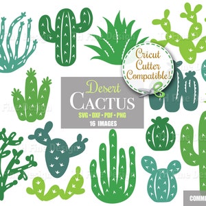 SVG Desert Cactus Cacti Succulent Plants Succulents Arizona Landscape Silhouette Western Wild West Cricut Cutter Clip Art Clipart Download