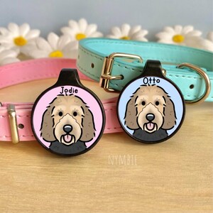 Otterhound Dog Tag Cute Breed Cartoon Personalised Portrait Silent Pet Name ID Tags | nymbie