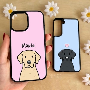 Labrador Phone Case Personalised Dog Breed Pet Portrait Cartoon Illustration iPhone Samsung Cover | nymbie