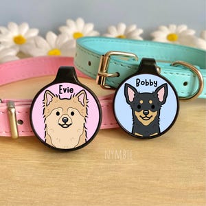 Chihuahua Dog Tag Cute Breed Cartoon Personalised Portrait Collar Pet Name ID Tags | nymbie