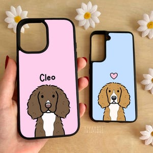 Cocker Spaniel (Working) Cartoon Dog Breed Phone Case Personalised Pet Portrait Illustration iPhone Samsung Cover