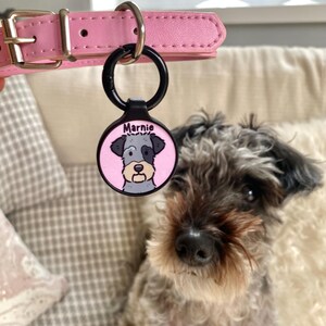 Custom Cartoon Dog Tag Cute Colourful Personalised Pet Portrait Illustration Collar Name ID Tags | nymbie