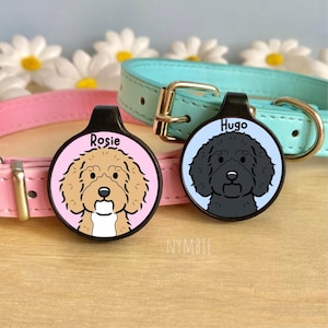 Cockapoo Dog Tag Cute Breed Cartoon Personalised Portrait Collar Pet Name ID Tags | nymbie