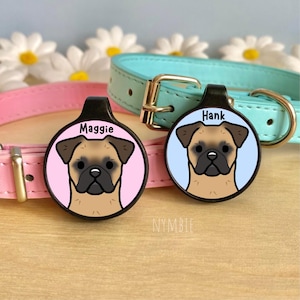 Petit Brabancon Dog Tag Cute Breed Cartoon Personalised Portrait Silent Pet Name ID Tags | nymbie