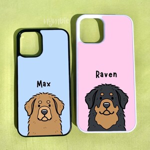 Tibetan Mastiff Phone Case Personalised Dog Breed Pet Portrait Cartoon Illustration iPhone Samsung Cover | nymbie