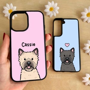 Cairn Terrier Phone Case Personalised Dog Breed Pet Portrait Cartoon Illustration iPhone Samsung Cover | nymbie