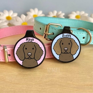 Boykin Spaniel Dog Tag Cute Breed Cartoon Personalised Portrait Silent Pet Name ID Tags | nymbie