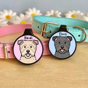 Glenn of Imaal Terrier Dog Tag Cute Breed Cartoon Personalised Portrait Silent Pet Name ID Tags | nymbie