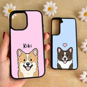 Corgi Phone Case Personalised Dog Breed Pet Portrait Cartoon Illustration iPhone Samsung Cover | nymbie