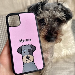 Custom Pet Phone Case Cute Cartoon Drawing Personalised Dog Portrait Illustration Colourful iPhone Samsung Cover | nymbie