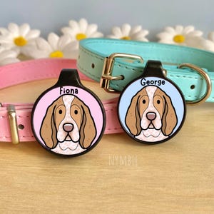 Bracco Italiano Dog Tag Cute Breed Cartoon Personalised Portrait Collar Pet Name ID Tags | nymbie