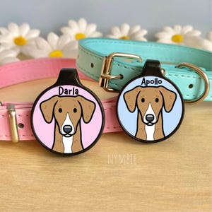 Azawakh Dog Tag Cute Breed Cartoon Personalised Portrait Silent Pet Name ID Tags | nymbie