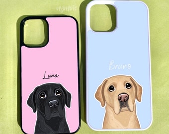 Labrador Handy Hülle Personalisierte Haustier Hund Portrait Illustration iPhone Samsung Cover