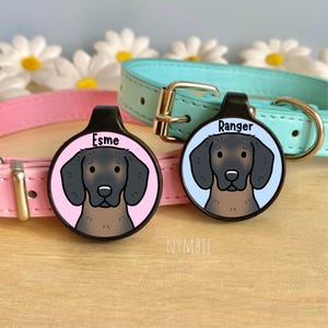 Bavarian Mountain Hound Dog Tag Cute Breed Cartoon Personalised Portrait Silent Pet Name ID Tags | nymbie