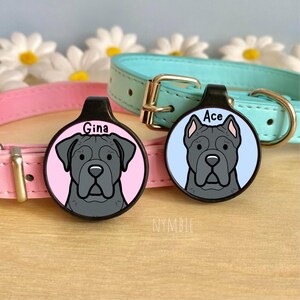 Cane Corso Dog Tag Cute Breed Cartoon Personalised Portrait Collar Pet Name ID Tags | nymbie