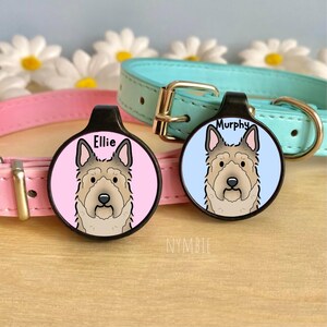 Berger Picard Dog Tag Cute Breed Cartoon Personalised Portrait Silent Pet Name ID Tags | nymbie