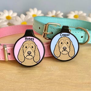 Basset Fauve De Bretagne Dog Tag Cute Breed Cartoon Personalised Portrait Silent Pet Name ID Tags | nymbie