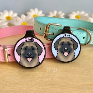 Estrela Mountain Dog Tag Cute Breed Cartoon Personalised Portrait Silent Pet Name ID Tags | nymbie