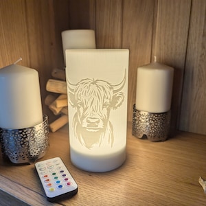 Highland Cow Night Light: Rechargeable Color Changing Mood Lamp