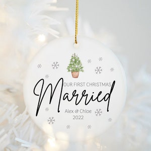 First Christmas Married Ornament - Our First Christmas Married as Mr and Mrs Ornament - Personalized - Christmas Keepsake