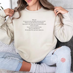 Sudadera con letras personalizadas – Letras de canciones personalizadas – Regalo para amantes de la música – Sudadera con estampado personalizado