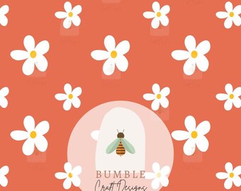 Patrón sin costuras de margaritas y mariposas: flores dibujadas a mano (Descargar PDF)