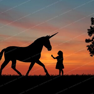 Unicorn Silhouette Digital Background, unicorn silhouette backdrop, composite, photographers