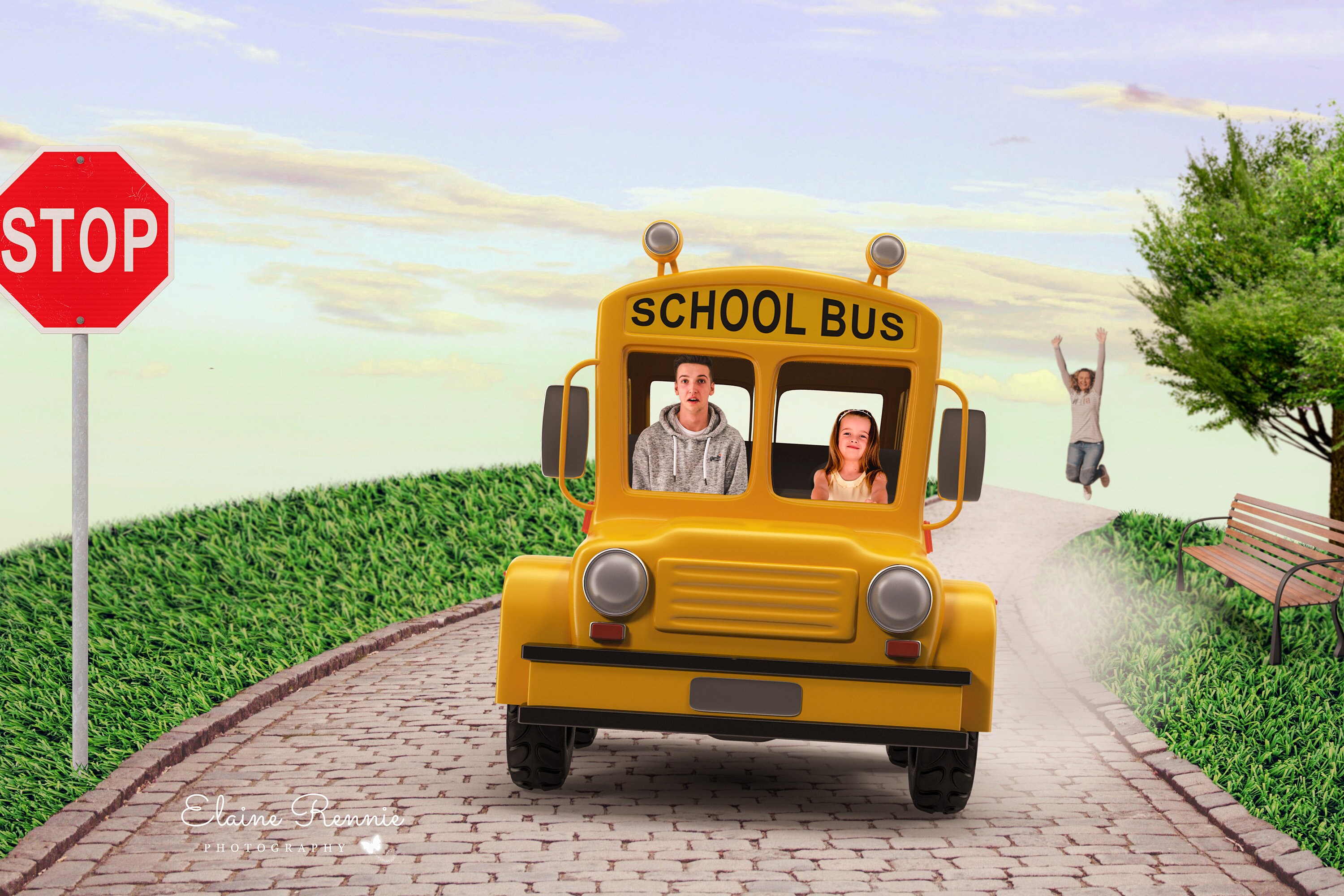 School Bus Ride Digital Background Back to School Digital - Etsy
