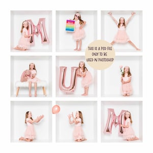 9 box Photography template, Collage for in the box Photography, inside the box template, white grid, Photo Box, Photoshop template