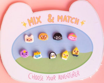 adventure time kawaii earrings 2pcs - Handmade- Choose your adventurer