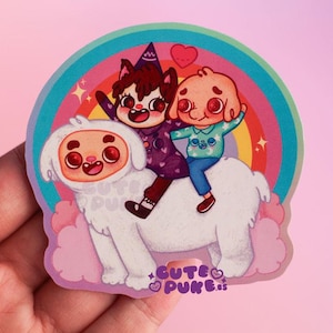 Zomerkamp eiland Kawaii Sticker