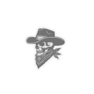 Bandana adesiva in vinile con scheletro da cowboy