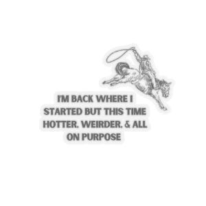 Cowboy Coming of Age Kiss-Cut Stickers, Western Hotter Weirder Design, Rodeo Theme Label, Retro Vintage Decals, Unique Laptop Decal