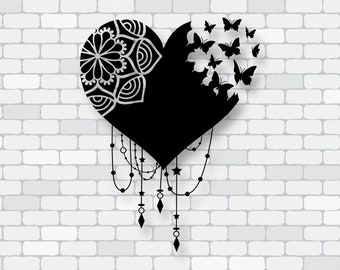 Download Heart Mandala Svg Etsy