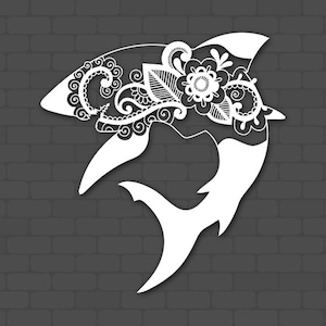 Shark Mandala svg, Mandala svg, Shark svg, files for Silhouette Cameo or Cricut