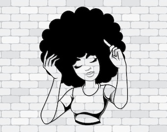 Black Woman svg, Afro Woman svg, Mandala svg, black woman art, files for Silhouette Cameo or Cricut