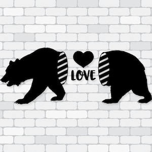 Love bear svg, bear svg , mama bear silhouette, bear svg, svg files, files for Silhouette Cameo or Cricut, vector, svg, dxf eps