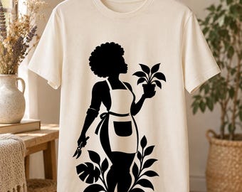 Black Woman Gardening SVG Bundle | Afro Woman Plant Mom Cut Files for Cricut & Silhouette