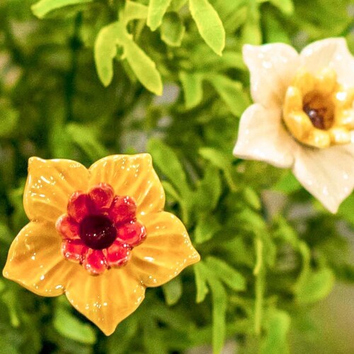 Daffodil Ceramic Flower for Home Garden Creative Etsy