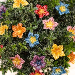 Ceramic Mirabilis 7 Pcs. - ceramic flower for home, garden, creative decoration and gift – handmade