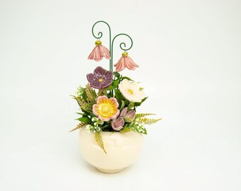 Small Centerpiece with Hanging Bellflower - Pink - Surprise for Birthday or Anniversary