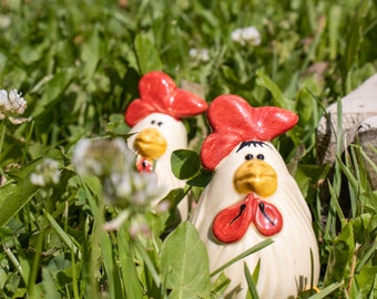 Rooster - Cute Ceramic Handmade Easter Figure for your Home or Garden