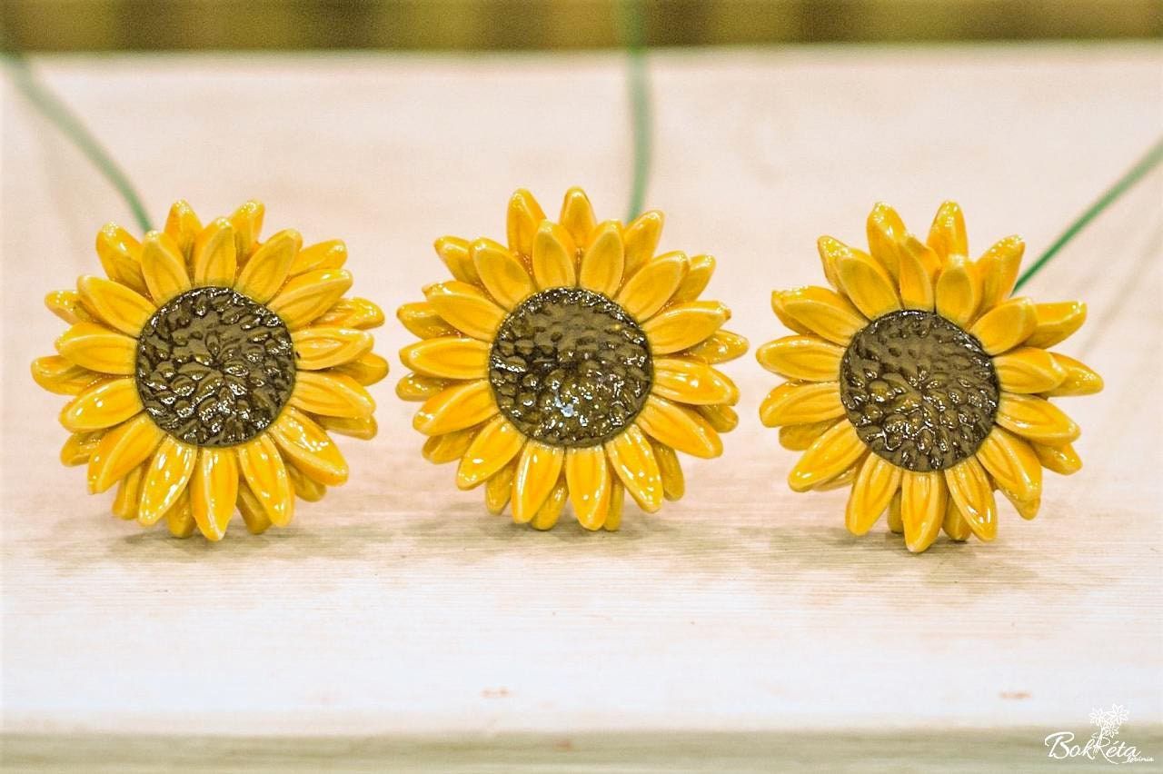 Sunflower Ceramic Flower for Home Garden Creative Etsy