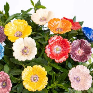 Ceramic Garden Poppy 5 Pcs. - ceramic flower for home, garden, creative decoration and gift – handmade