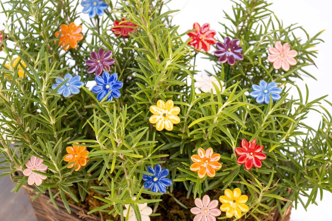 Ceramic Mini Daisy 10 Pcs. - Decorative, Unique Ceramic Flower for Home ...