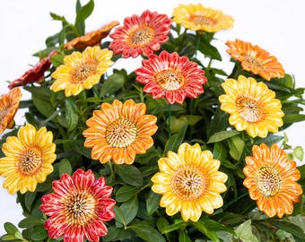 9 Têtes Automne Couleur Simulation Tournesol Fleur Artificielle Décoration Maiso
